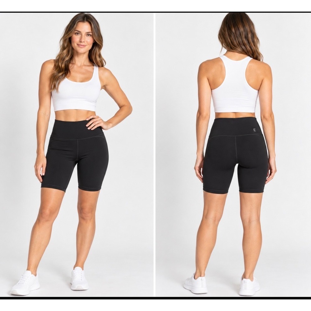Everlane Perform Bike Shorts Womens M Black High Rise Compression